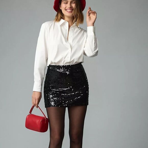 Anthropologie Mare Mare Buttondown Sequin Twofer Dress NWT - Picture 2 of 9